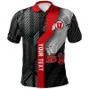 NCAA Utah Utes Custom Text Number Black Red Polo Shirt V7