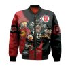 NCAA Utah Utes Custom Number Red Black Bomber Jacket V3