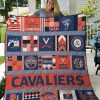 NCAA Virginia Cavaliers Orange Blue Quilt Blanket V3