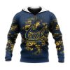 NCAA California Golden Bears Custom Text Number Blue Zip Up Hoodie V2