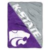 NCAA Kansas State Wildcats Purple Silver Fleece Blanket V2