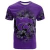 NCAA Kansas State Wildcats Custom Text Number Purple Silver T-Shirt V4