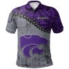 NCAA Kansas State Wildcats Silver Purple Polynesian Polo Shirt V6