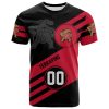 NCAA Maryland Terrapins Custom Number Red Black T-Shirt V12