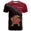 NCAA Maryland Terrapins Red Black Polynesian T-Shirt V2