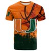 NCAA Miami Hurricanes Custom Text Number Orange Green T-Shirt V8