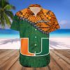 NCAA Miami Hurricanes Orange Green Hawaiian Shirt V6