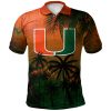 NCAA Miami Hurricanes Coconut Orange Green Polo Shirt V7