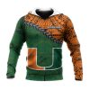 NCAA Miami Hurricanes Orange Green Pullover Hoodie V6
