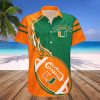NCAA Miami Hurricanes Orange Green Hawaiian Shirt V13