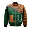 NCAA Miami Hurricanes Orange Green Bomber Jacket V6