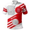 NCAA NC State Wolfpack Custom Number White Red Polo Shirt V7