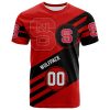 NCAA NC State Wolfpack Custom Number Red Black T-Shirt V8