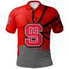 NCAA NC State Wolfpack Custom Text Number Red Black Polo Shirt V4