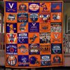 NCAA Virginia Cavaliers Orange Blue Quilt Blanket V2