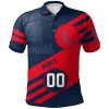 NCAA Ole Miss Rebels Custom Number Red Blue Polo Shirt V11