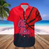 NCAA Ole Miss Rebels Custom Text Number Red Blue Grunge Hawaiian Shirt V8