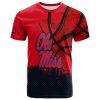 NCAA Ole Miss Rebels Custom Text Number Red Blue Grunge T-Shirt V8