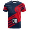 NCAA Ole Miss Rebels Custom Number Red Blue T-Shirt V11