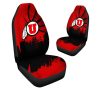 NCAA Utah Utes Red Black Grunge Car Seat Covers V2