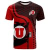 NCAA Utah Utes Red Black Curve T-Shirt V10