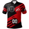 NCAA Utah Utes Custom Number Red Black Polo Shirt V9