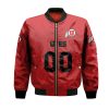 NCAA Utah Utes Custom Text Number Red Ombre Bomber Jacket