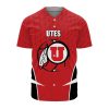 NCAA Utah Utes Custom Text Number Red Black Baseball Jersey V8