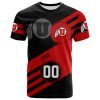 NCAA Utah Utes Custom Number Red Black T-Shirt V9