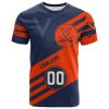 NCAA Virginia Cavaliers Custom Number Orange Blue T-Shirt V6