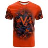NCAA Virginia Cavaliers Custom Text Number Orange Zip Up Hoodie V3