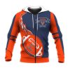 NCAA Virginia Cavaliers Orange Blue Zip Up Hoodie V3