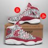 NCAA Washington State Cougars Custom Name Number Red Zebra Skin Air Jordan 13 Shoes