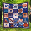 NCAA Boise State Broncos White Blue For Fan Quilt Blanket