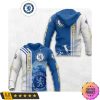 Chelsea FC Logo Blue White Pullover Hoodie