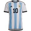 Lionel Messi Argentina 22 3 Star World Cup Authentic Home Jersey by Adidas
