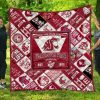 NCAA Washington State Cougars Red White Est 1890 Quilt Blanket