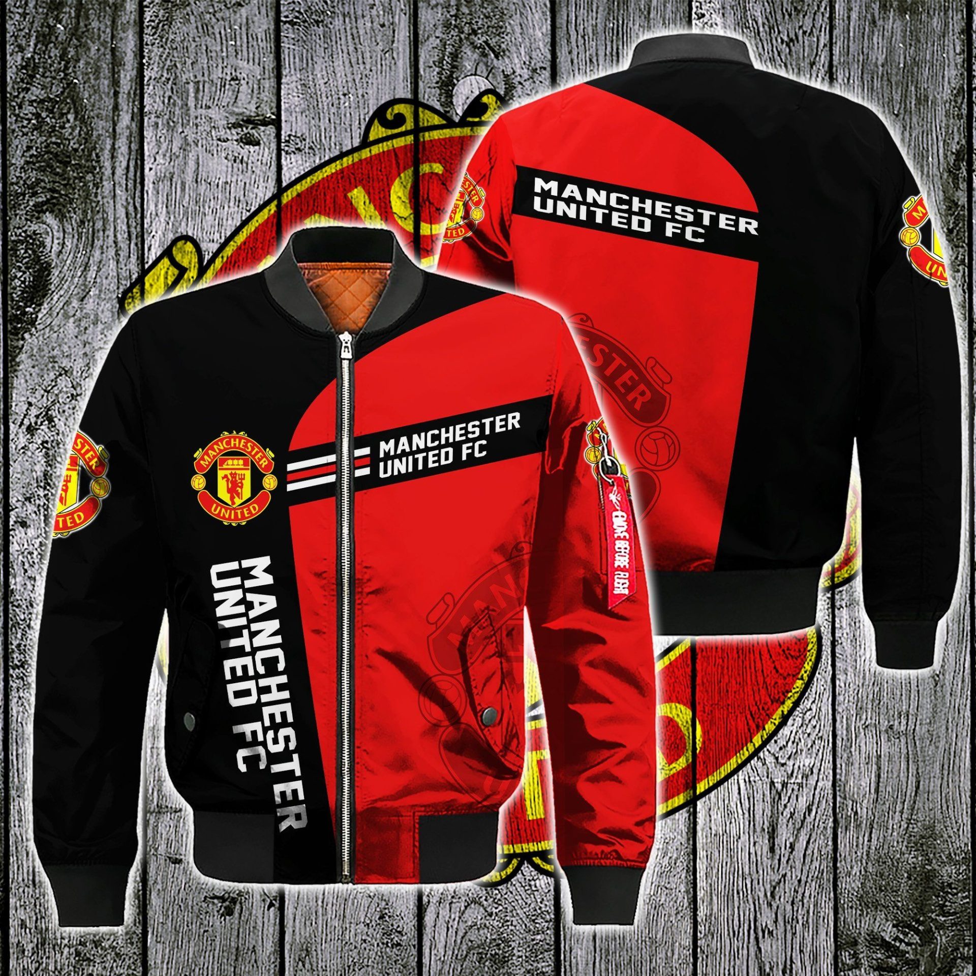 Manchester United Red Black Bomber Jacket Manchester United Red Black Bomber Jacket