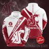 NCAA Washington State Cougars Custom Name White Red Pullover Hoodie V2