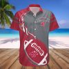 NCAA Washington State Cougars Red Grey Flame Ball Hawaiian Shirt V2