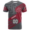 NCAA Washington State Cougars Custom Number Red Grey T-Shirt V3