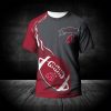 NCAA Washington State Cougars Red Grey Flame Ball T-Shirt V2