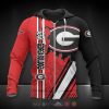 NCAA Georgia Bulldogs Red Black Scratch Zip Up Hoodie V11
