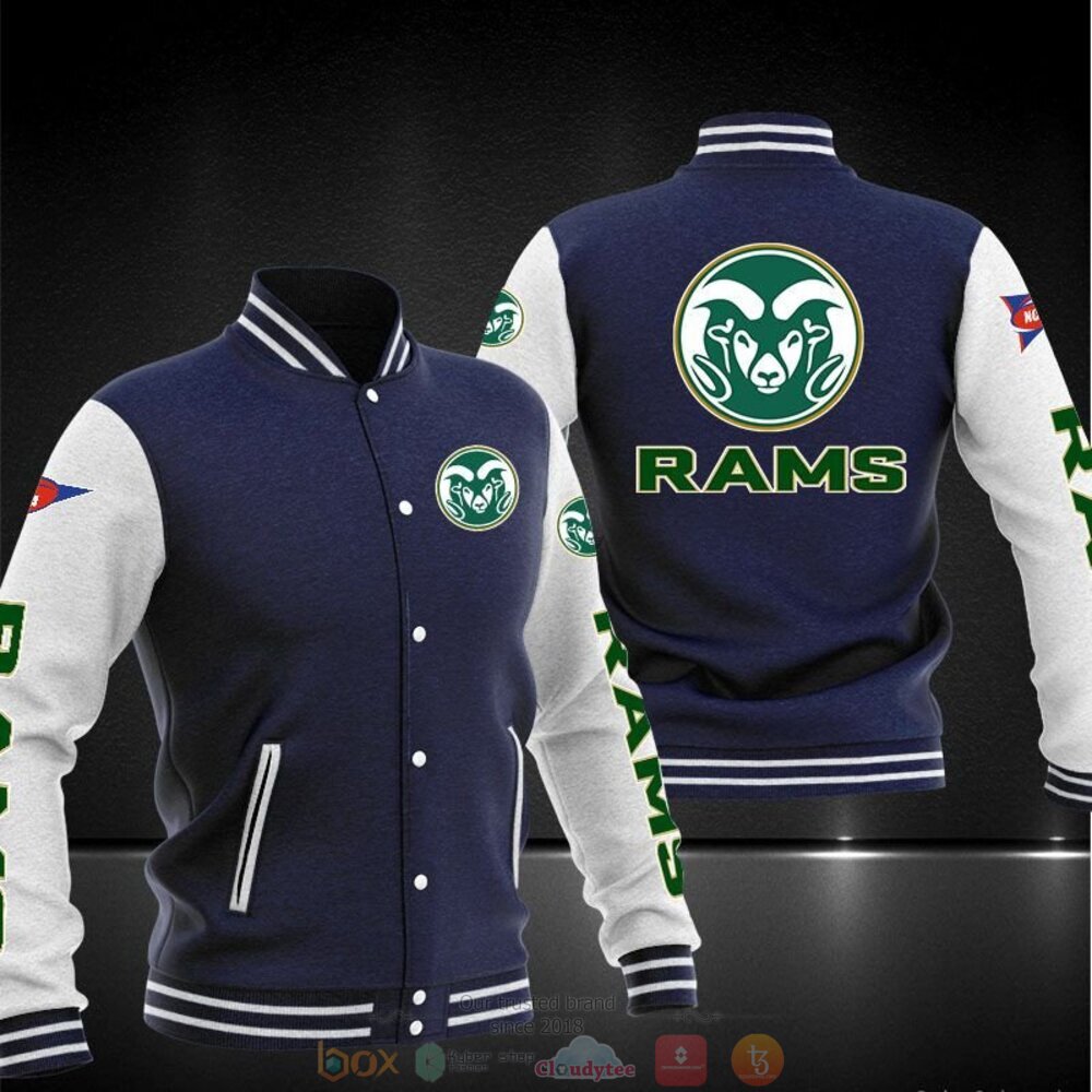 NCAA Colorado State Rams Navy Blue Baseball Jacket NCAA Colorado State Rams Navy Blue Baseball Jacket