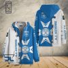 AJ Auxerre Blue White Zip Up Hoodie V1