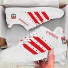 Olympique Lyon White And Red Stripes Stan Smith Shoes