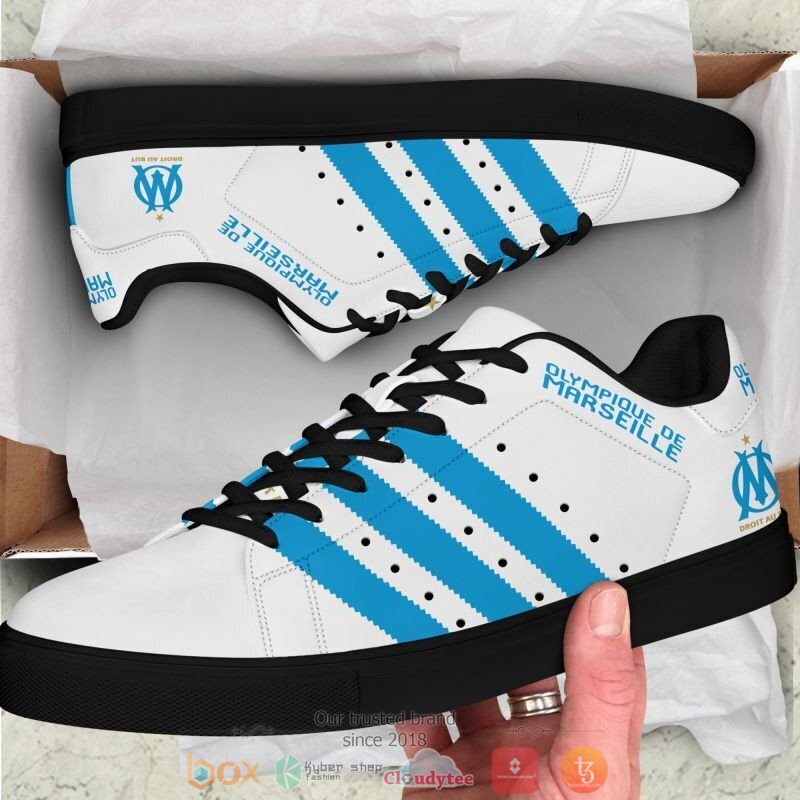 Olympique de Marseille White Blue Stan Smith Shoes V1 Olympique de Marseille White Blue Stan Smith Shoes V1