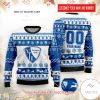 VfL Bochum 1848 Custom Name Number White Blue Ugly Christmas Sweater