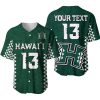 NCAA Hawaii Rainbow Warriors Custom Text Number Baseball Jersey V2