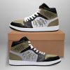 NCAA Georgia Tech Yellow Jackets Gold Black Air Jordan 1 High Sneakers